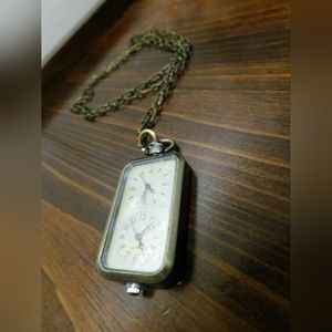 Antique Style Double Watch Charm Necklace NWOT